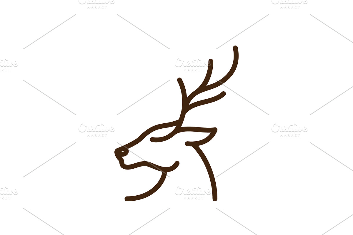 Deer head creative logo design, a Branding & Logo Template by T.Vooka
