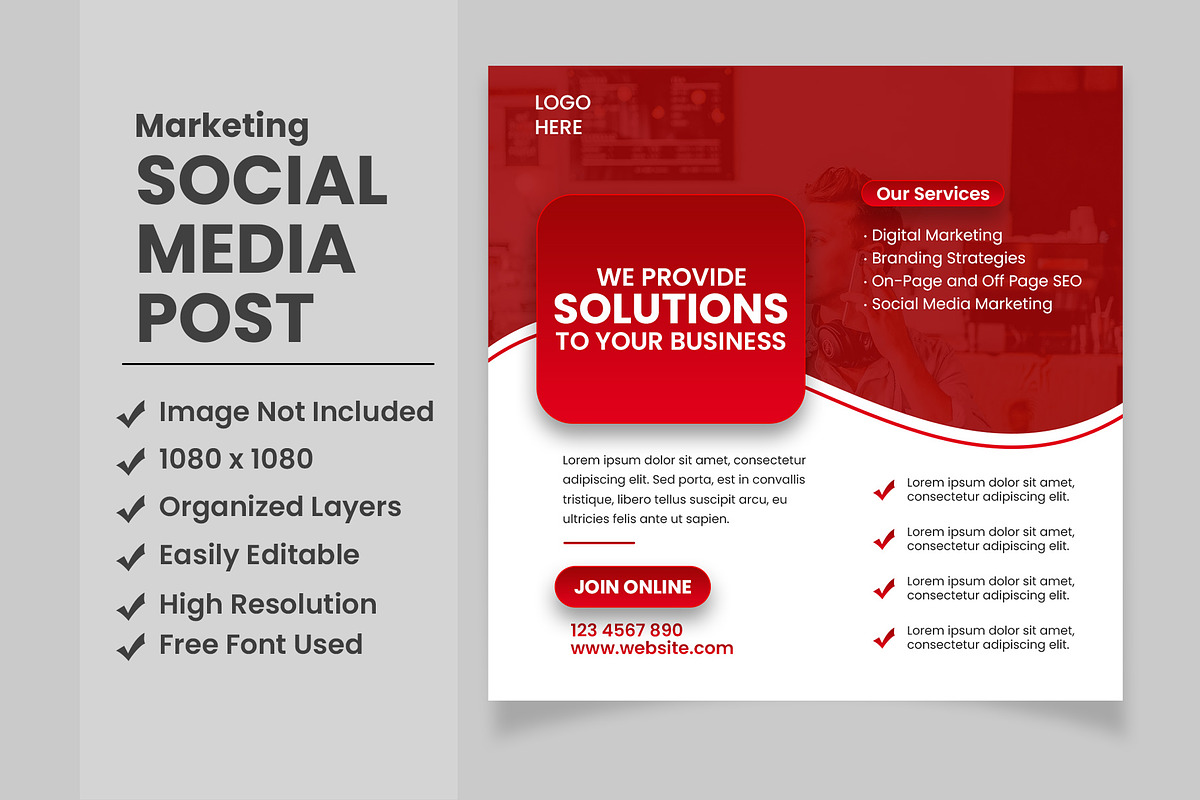 Marketing Template for Social Media, a Social Media Template by designsprout (Photo 1 of 2)