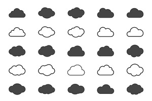 Clouds Shapes Icons Set