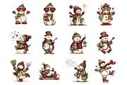 Whimsical Tipsy Snowman Clipart, a Graphic by CitraGraphics (Thumbnail 3 of 4)