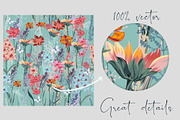 Floral delight vector patterns set, a Pattern Graphic by FleurArt (Thumbnail 9 of 13)