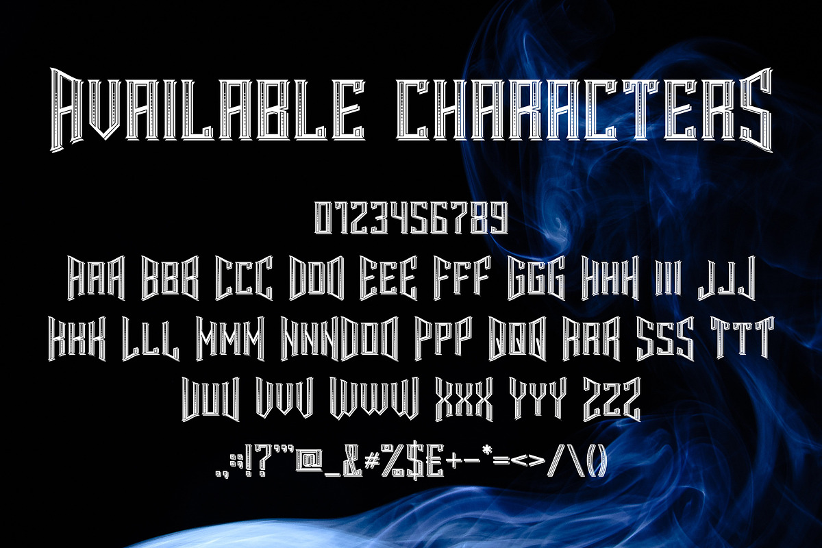 Smokers typeface preview 2