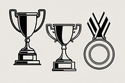 Trophy and Award Medal Icon Bundle, an Illustration by hafijul (Thumbnail 3 of 7)