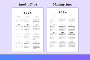 2024-2026 Vertical Calendar Canva