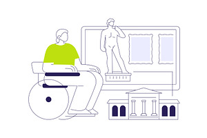 Museum virtual tour isolated cartoon, a Technology Illustration by Visual Generation