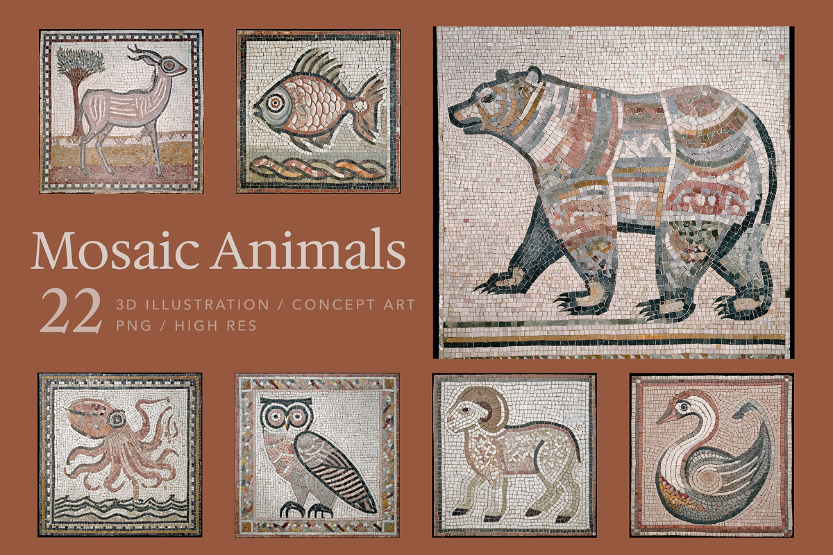 Mosaic Animals, an Animal Illustration by Picturesque Stories (Photo 1 of 7)