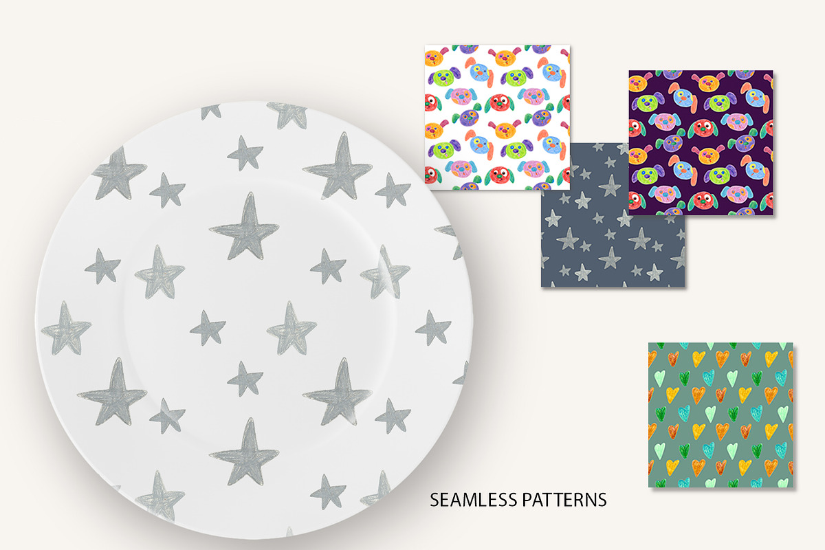 Funny dog faces patterns, an Animal Illustration by YarovaArt (Photo 5 of 10)