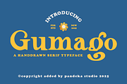 Gumago - Bold Playful Serif, a Serif Font by Pandeka Studio (Thumbnail 1 of 9)