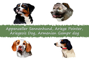 Dogs Pet Portraits Art Print Set 7