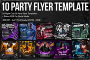 10 DJ Party Flyer Template, a Print Template by OnurDemircan (Thumbnail 1 of 8)