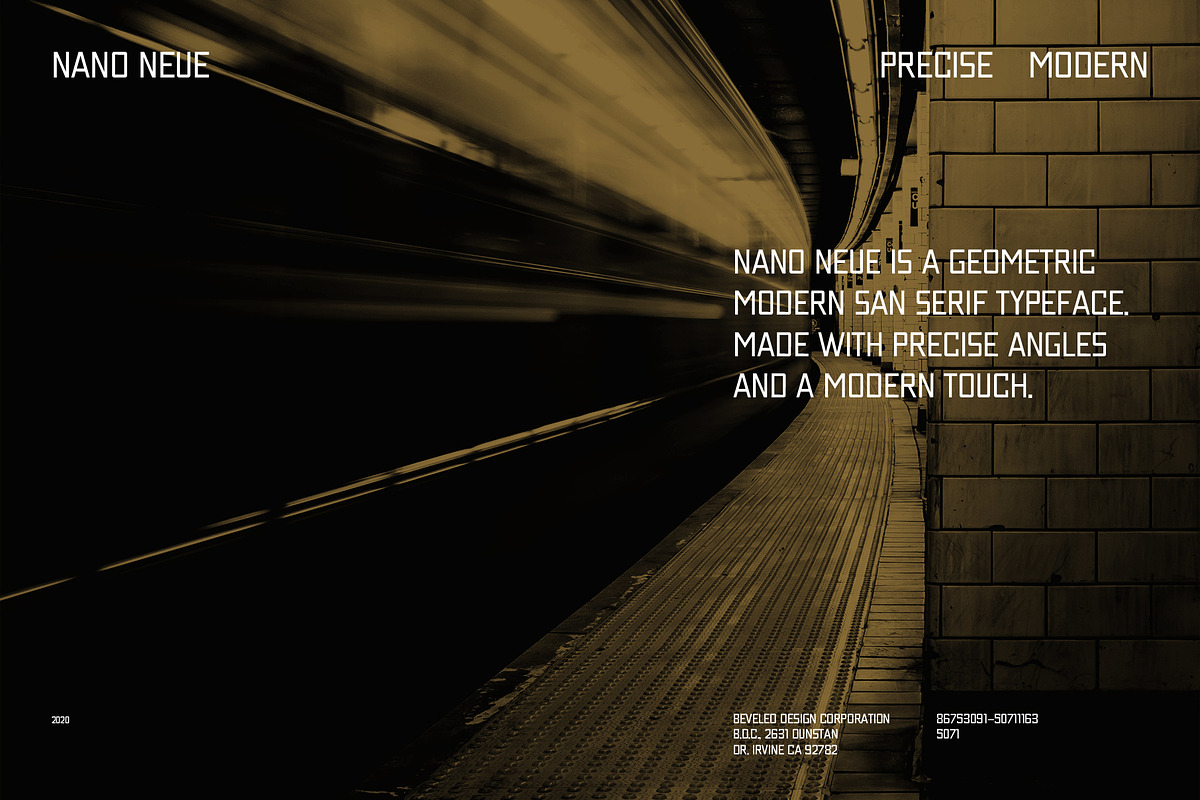 Nano Neue | Geometric San Serif, a Sans Serif Font by Beveled Design Co. (Photo 8 of 10)