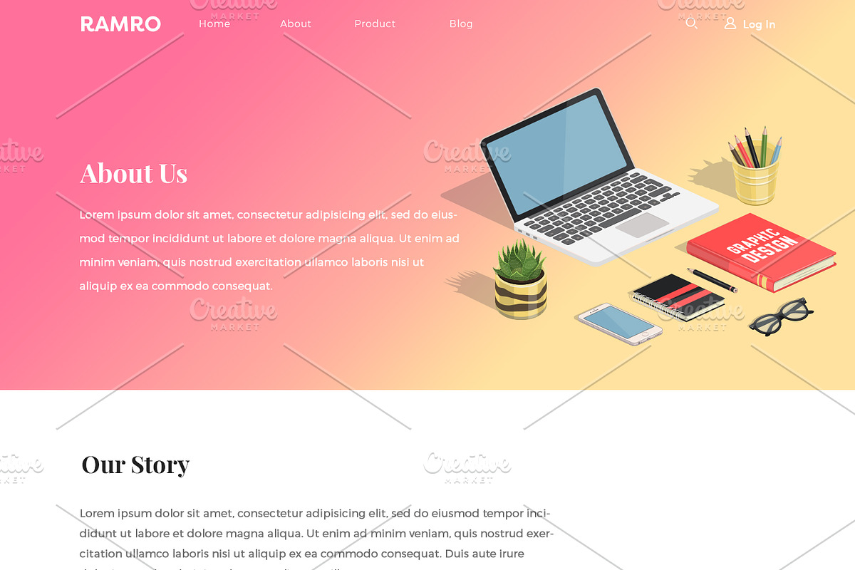 Ramro Web UI Kit - About us, an UI Kit Template by Danfe Designs (Photo 3 of 11)