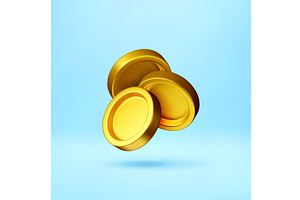 3d Three golden coin floating, a Finance Illustration by Abscent