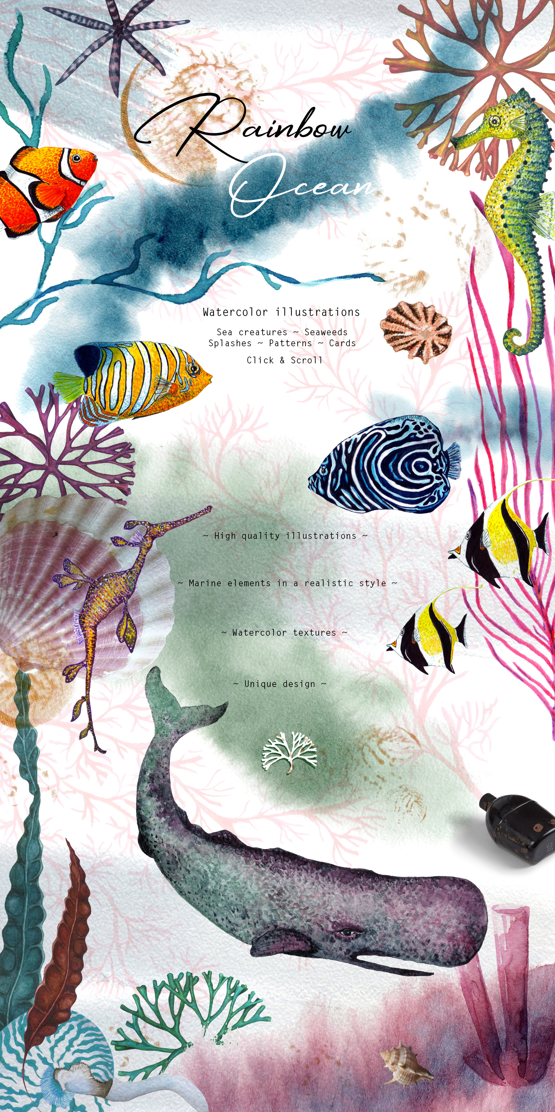 RAINBOW OCEAN, a Texture Illustration by Phantasme