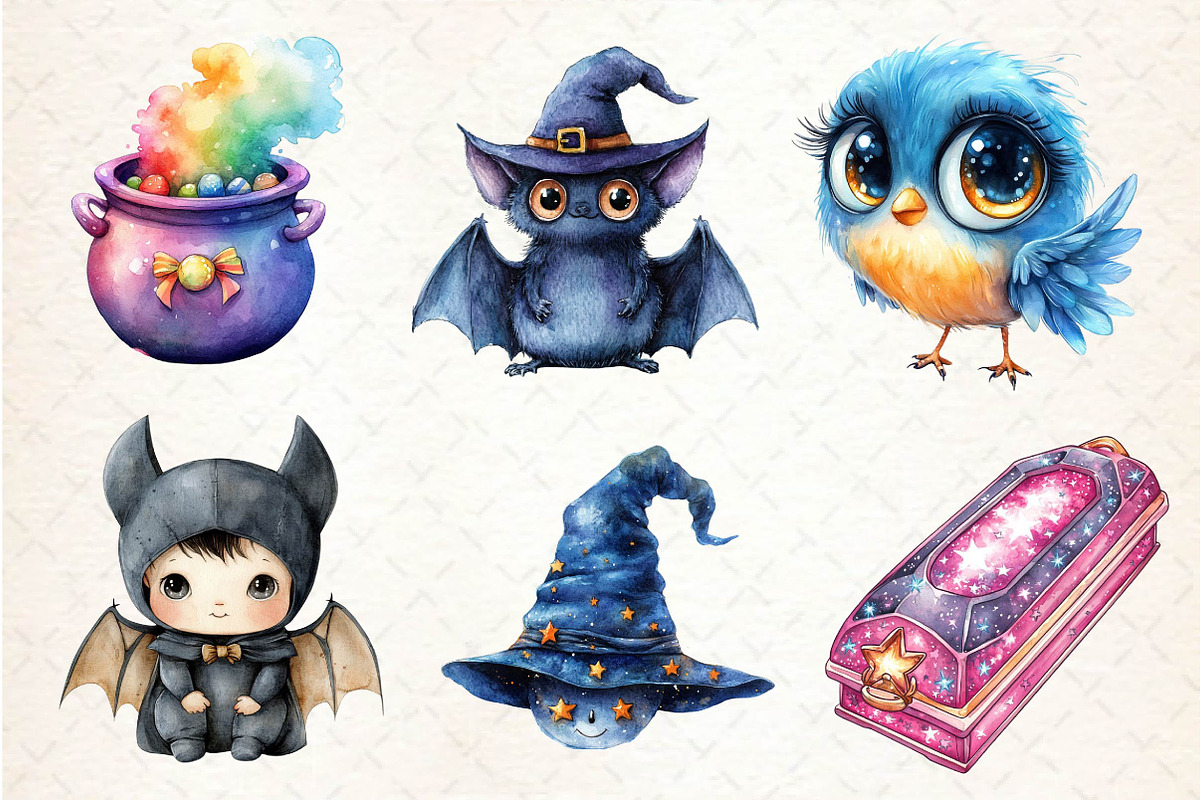 Halloween Kawaii Spooky Clipart, an Illustration by Dream Creation (Photo 3 of 7)