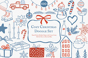 cozy christmas holiday doodle set, a Decorative Illustration by Patishop Art (Thumbnail 1 of 10)