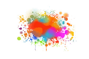 Bright colorful watercolor stain, an Illustration by Nenahliadava Design