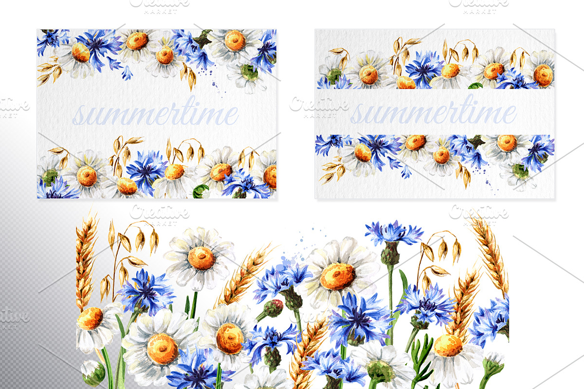 Summer flowers, a Decorative Illustration by Daria Ustiugova (Photo 7 of 10)