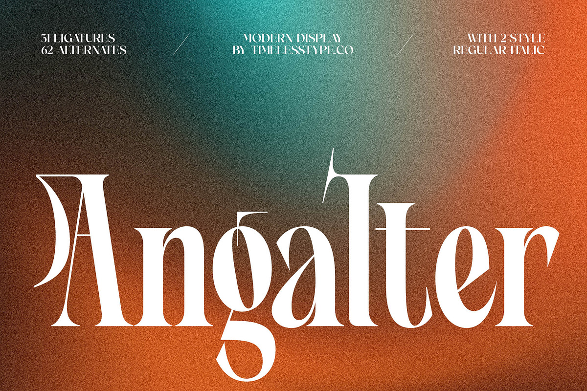 Angalter Modern Display Serif, a Script Font by timelesstype.co (Photo 1 of 20)