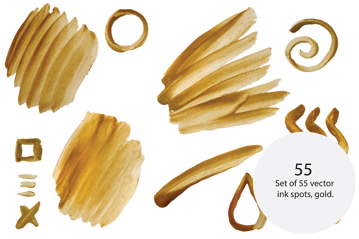 Vector strokes, gold, a Pattern Graphic by risovanya