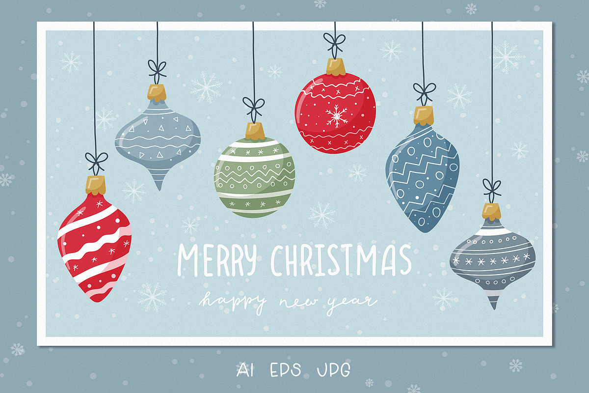 Christmas clipart, cards, phrases, a Seasonal Illustration by Valeria Soloveva (Photo 5 of 8)