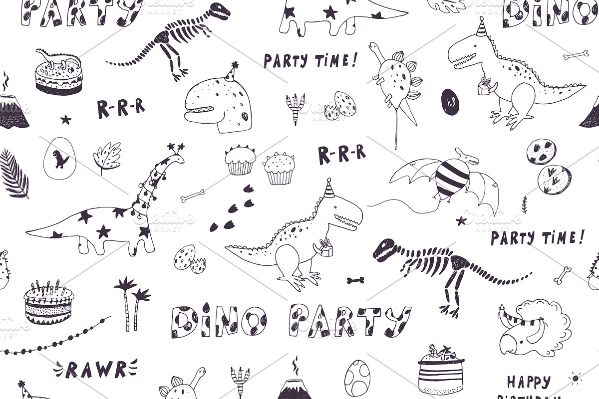 Dinosaur Party, a Pattern Graphic by GooseFrol (Photo 9 of 10)