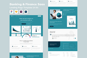 Banking & Finance Saas Landing Page, an UI Kit Template by Betush