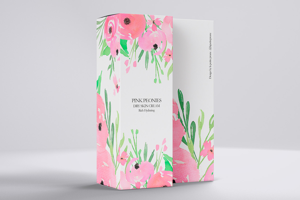 Pink watercolor flowers hand drawn, an Illustration by AS Studio (Photo 2 of 4)