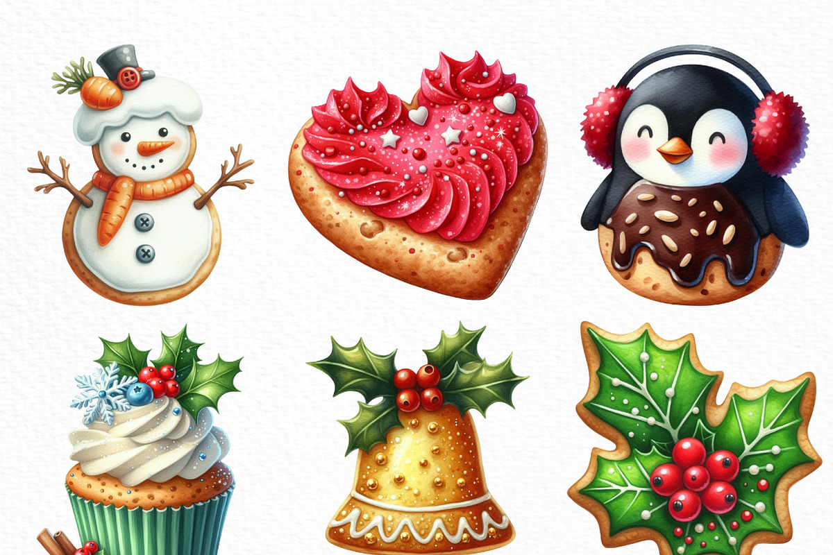 Christmas Cookies Sublimation Clipar, an Illustration by Craft Nest (Photo 5 of 6)