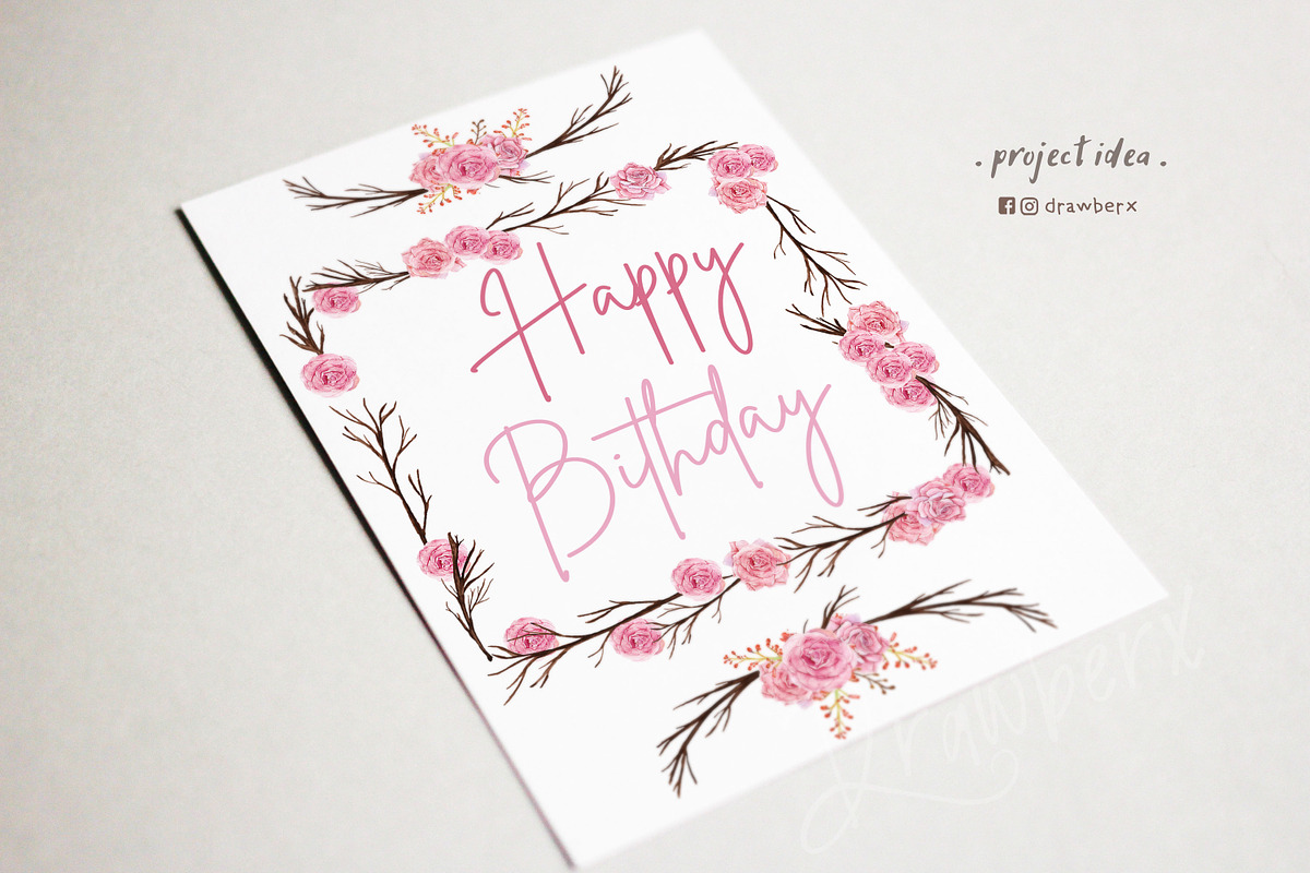 Roses Watercolor floral frames 028, an Illustration by Drawberx (Photo 9 of 10)