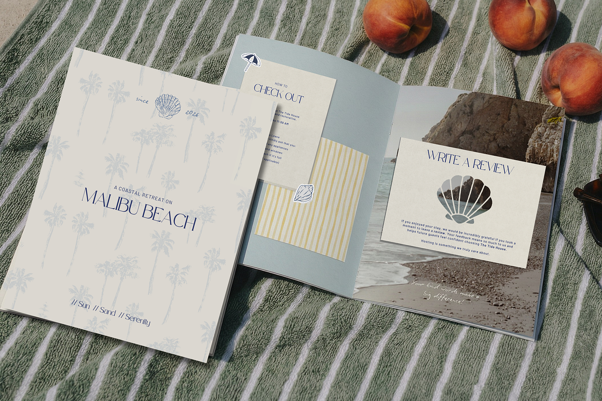 Coastal Airbnb Welcome Book Template, a Marketing Template by CanvaTemplateClubCo (Photo 5 of 10)