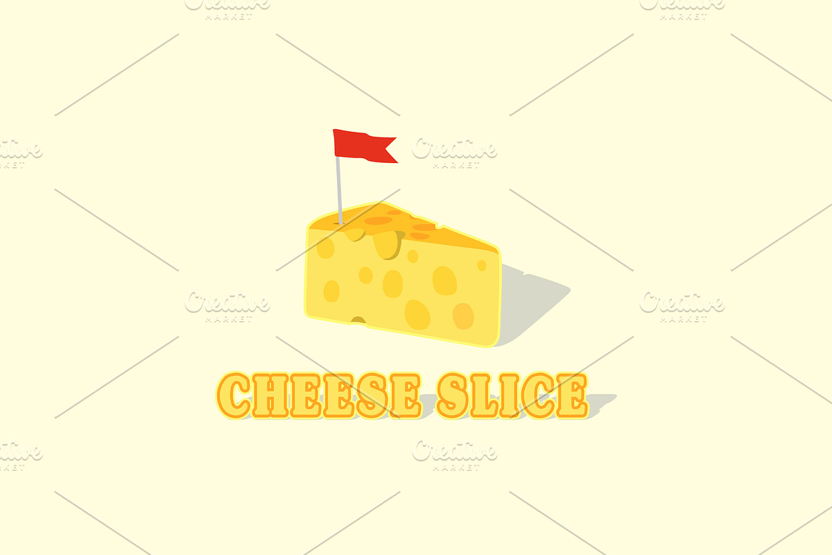 Cheese Slice Logo Design With Flag, a Branding & Logo Template by Atlantis X Nurman Arbai (Photo 1 of 2)