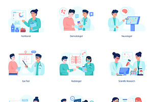 50 Doctor Illustration Set