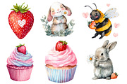 Strawberry Bunny Love PNG Clipart, an Illustration by Designworld (Thumbnail 3 of 5)