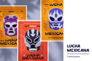 Lucha Libre, Mexican fight posters, a Sport Illustration by Good Studio