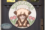 Spring Highland Cow SVG Laser Cut, a Graphic by Cloud9DesignSVG (Thumbnail 2 of 4)