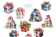 Watercolor Christmas Gifts, a Decorative Illustration by Vasmila (Thumbnail 2 of 5)