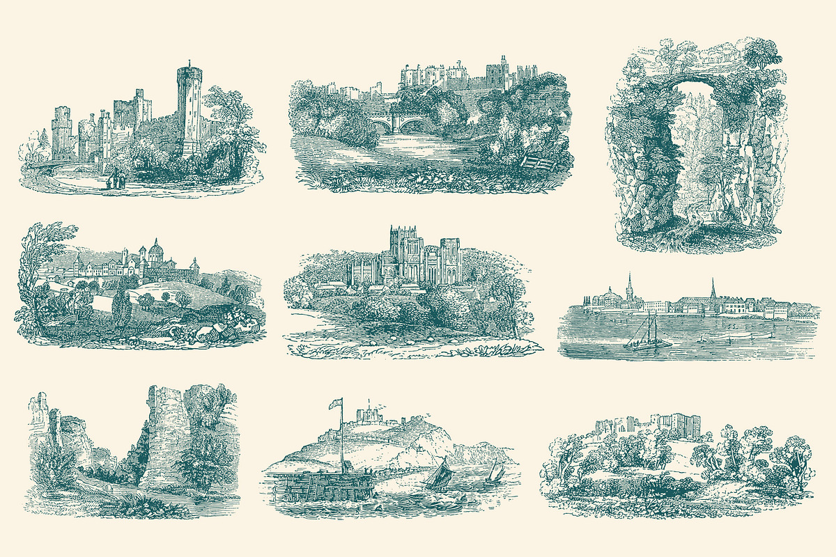 Vintage Landscape Illustrations, an Illustration by Graphic Goods (Photo 4 of 18)