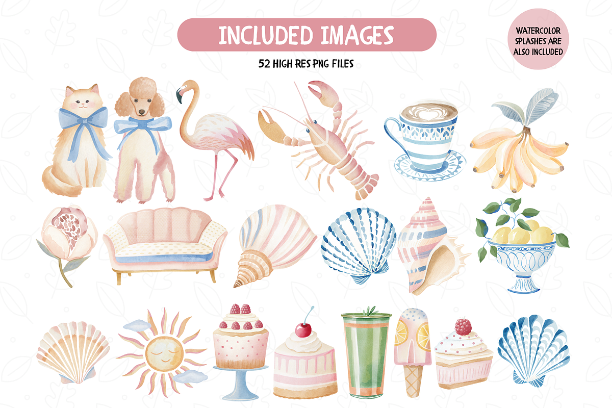 Watercolor Coquette Summer Clipart, an Illustration by TatiMockup (Photo 3 of 5)