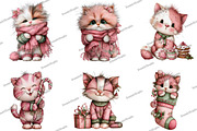Cute Christmas Cat Clipart, an Illustration by DreamArtGraphic (Thumbnail 3 of 5)