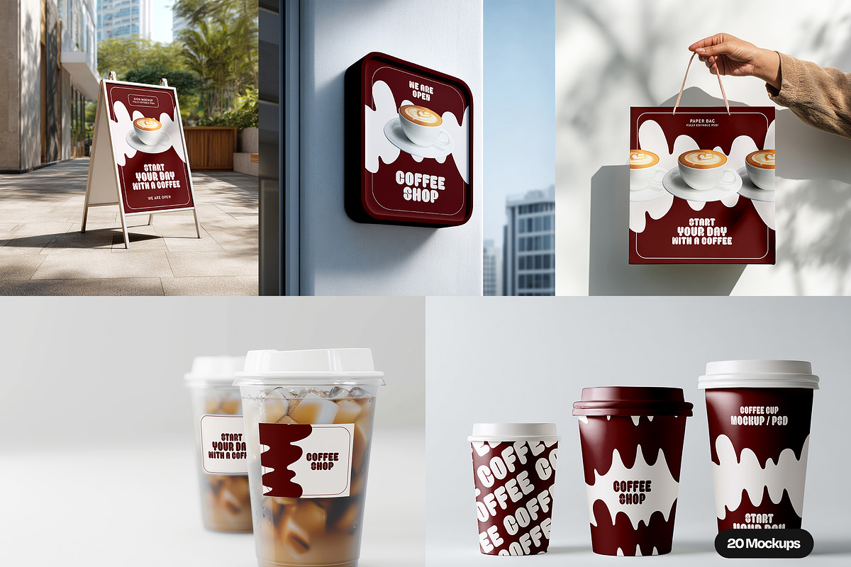 Coffee Cup Branding Mockup Set, a Cups & Container Mockup by Mego-studio (Photo 2 of 10)