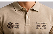 Embroidery Polo T-Shirt Mockup, a Shirt Mockup by studiogstock (Thumbnail 2 of 2)