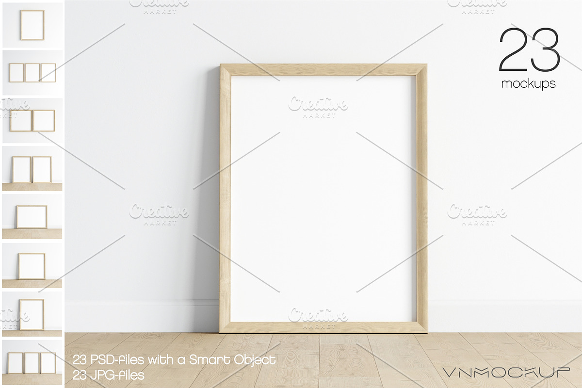 Wood Frames Bundle - 23 Mockups, a Print Template by VNmockup (Photo 1 of 8)