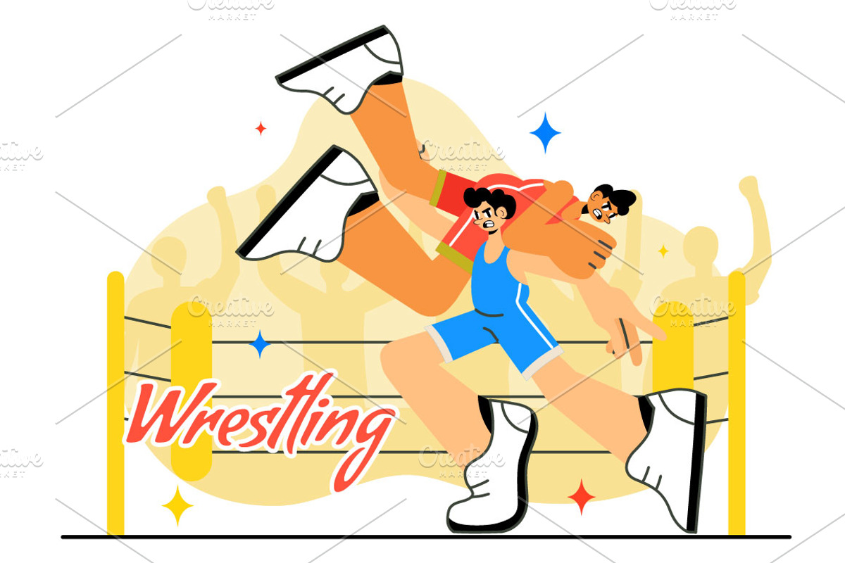 10 Wrestling Sport Illustration, a Sport Illustration by denayunebgt (Photo 4 of 4)