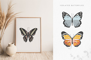 Boho Butterflies Clipart