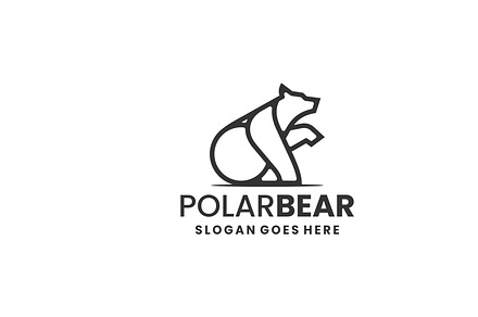 Logo Polar Bear Line Art Style