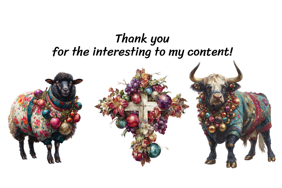 Christmas Farm Animal Clipart Bundle, an Animal Illustration by InkyQueenArt (Photo 5 of 5)