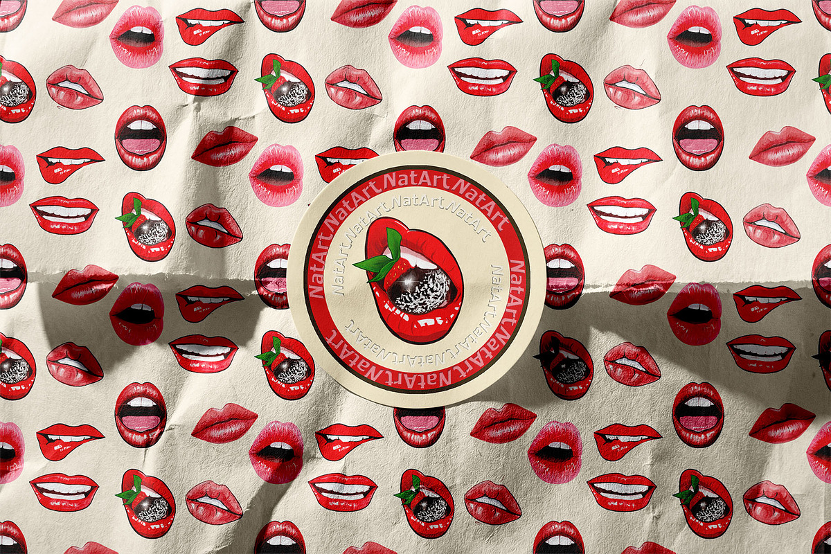 Sexy Red Lips Clipart – PNG Set, a Decorative Illustration by NatArt (Photo 12 of 15)