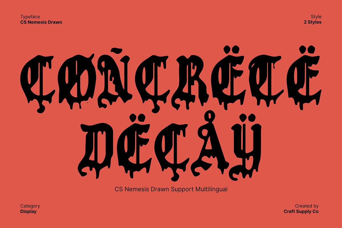 CS Nemesis Drawn, a Blackletter Font by Craft Supply Co. (Photo 7 of 8)