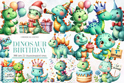 Cute Watercolor Dinosaur Birthday, an Illustration by Designworld (Thumbnail 1 of 6)
